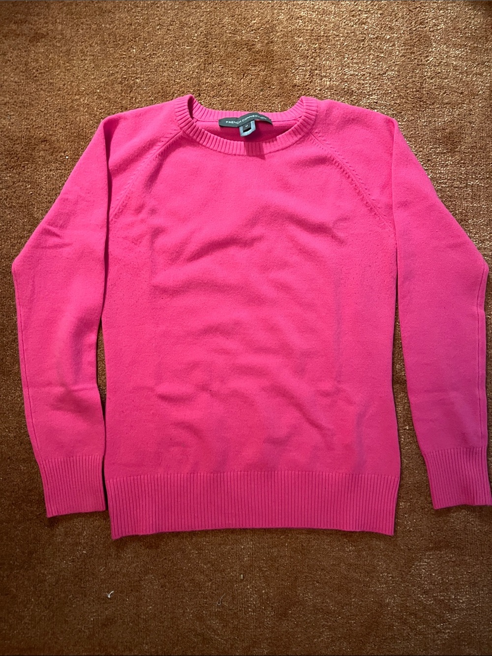 Sz M French Connection Bright Pink Sweater